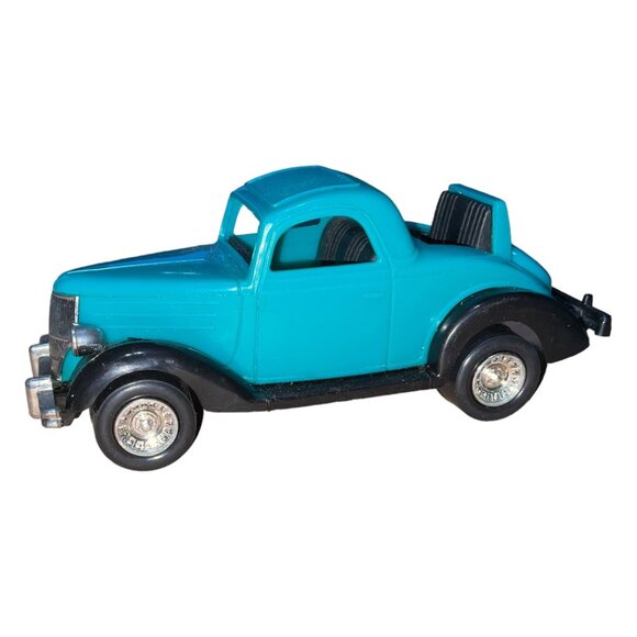 Vintage 1936 Ford Coupe Toy Car 1:43 Scale Diecast Model Black & Teal - Picture 1 of 6